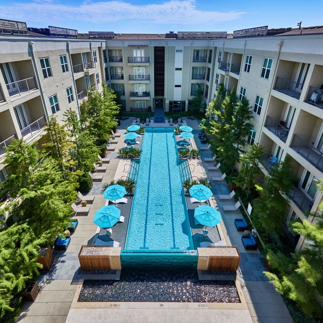 Birdseye view of the pool area at the Standard at Cityline