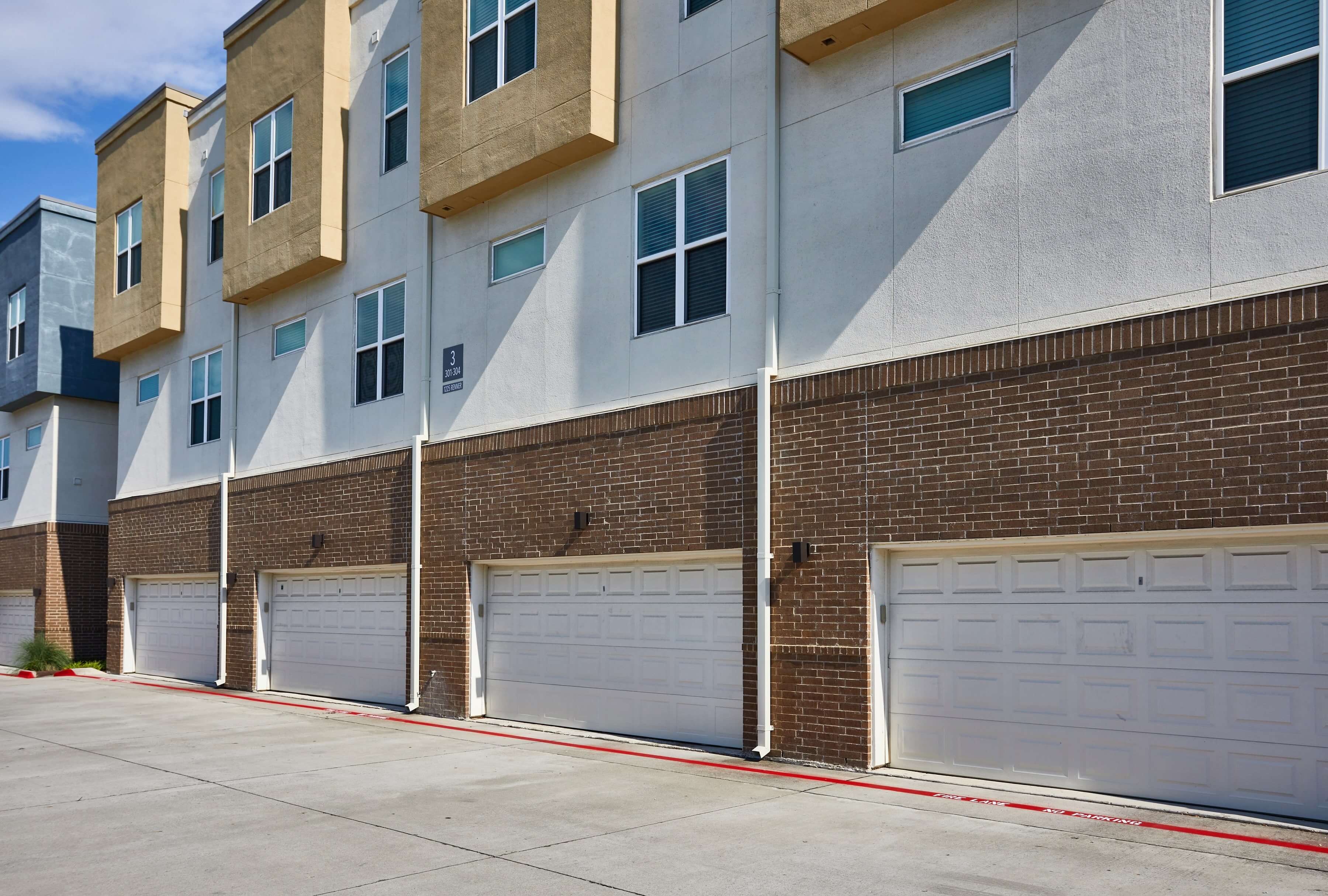 In-line two car garage rentals at our Richardson, TX apartments